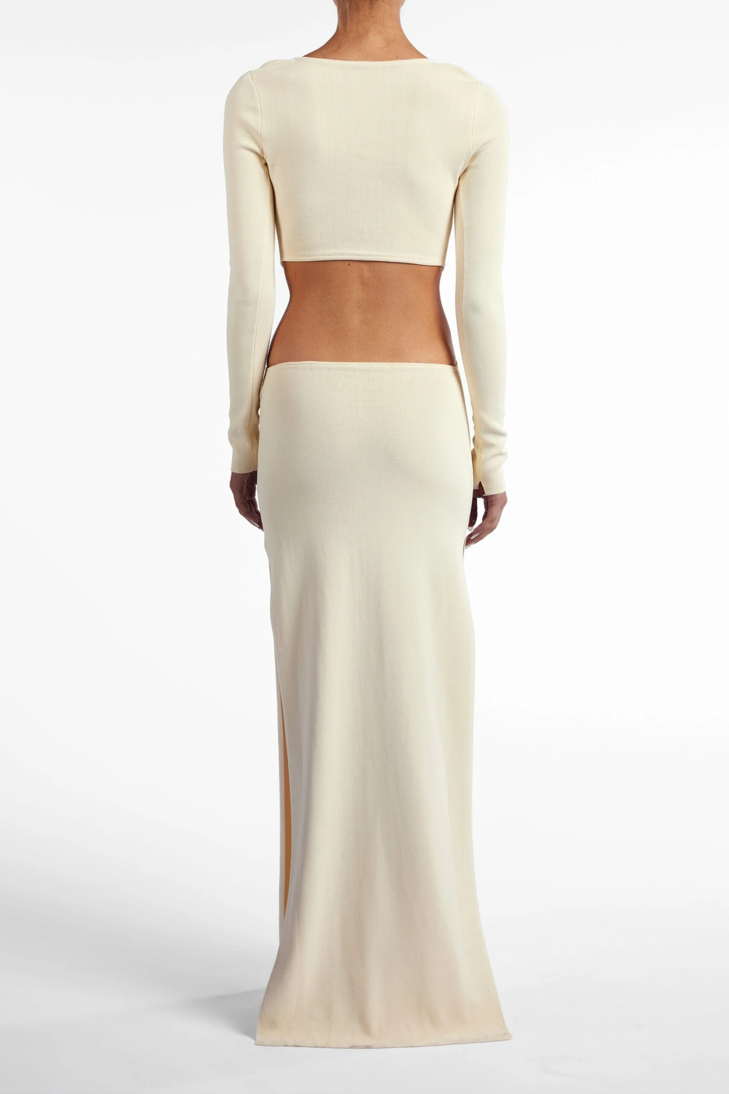 Long Sleeve Cut Out Maxi Dress (Cream)(Long Sleeve Cut Out Maxi Dress Cream) 7 Long Sleeve Cut Out Maxi Dress (Cream)(Long Sleeve Cut Out Maxi Dress Cream) - Image 5
