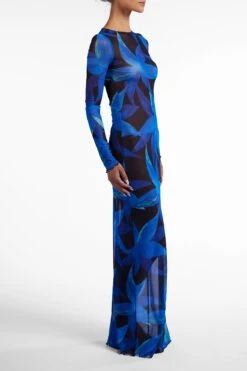 Mesh Maxi Dress (Blue Tropical)(Mesh Maxi Dress Blue Tropical) -SAME FAHION STORE Ecomm2025 97