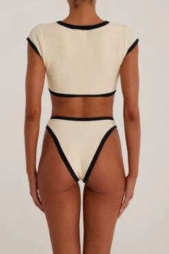 The Grace Bottom (Ribbed Cream/Black)(The Grace High Rise Bottom Ribbed Cream Black) -SAME FAHION STORE Grace Ecomm15 e4261406 babe 43ef 9226 b6ea74106aa1