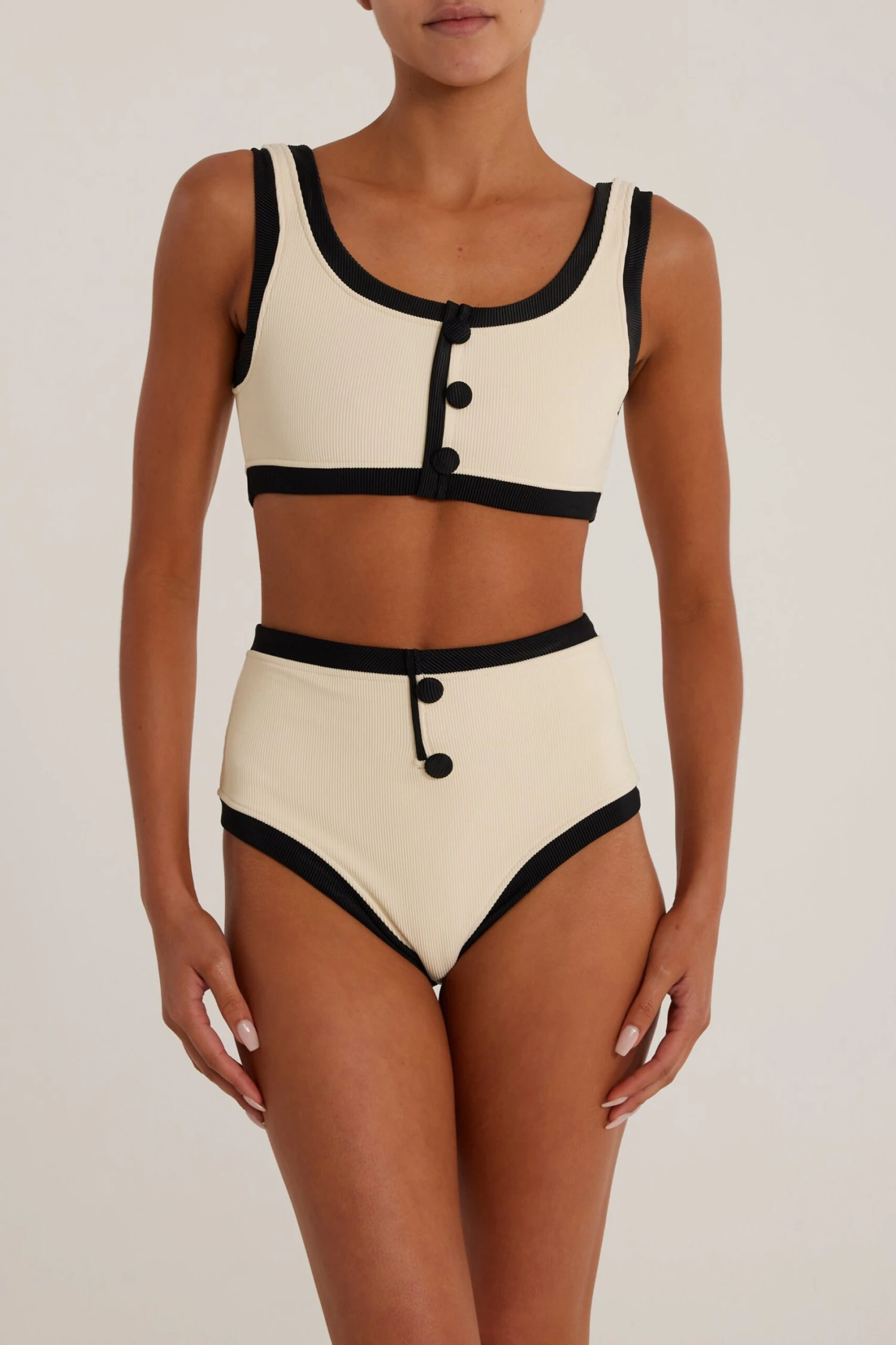 The Grace High Rise (Ribbed Cream/Black)(The Grace Vintage High Rise Ribbed Cream Black) 5 The Grace High Rise (Ribbed Cream/Black)(The Grace Vintage High Rise Ribbed Cream Black) - Image 3