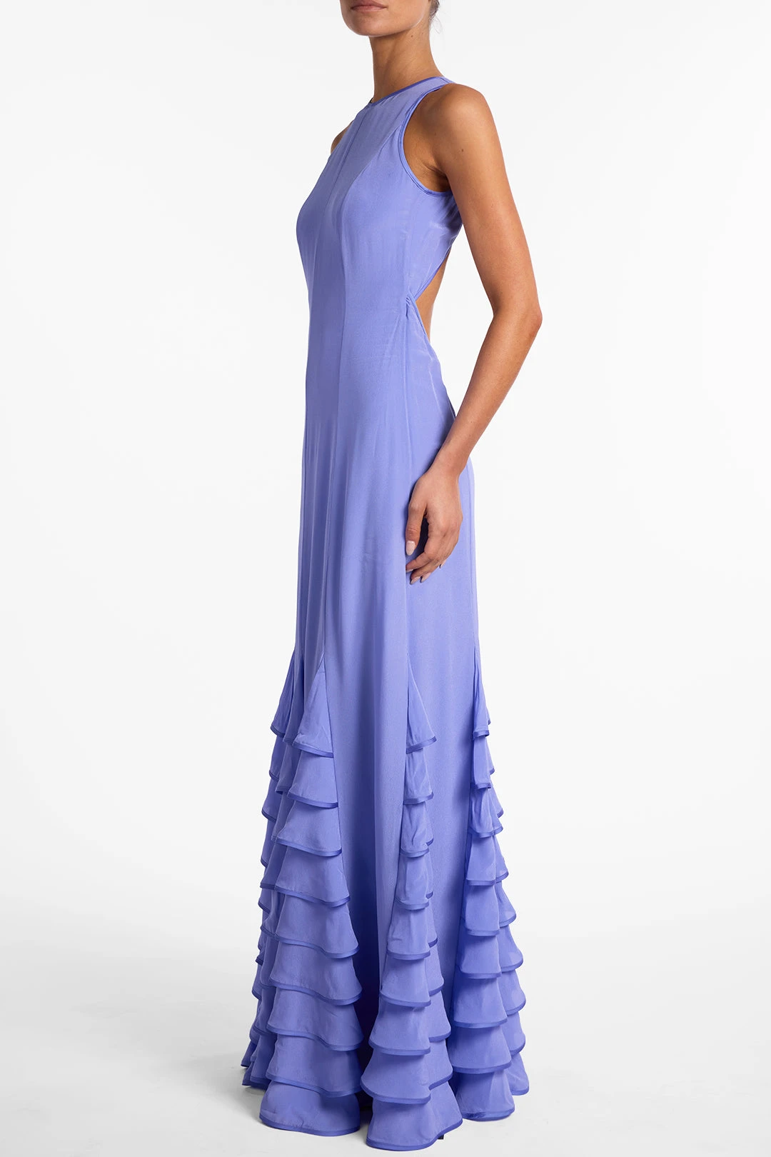 Tiered Chiffon Gown (Periwinkle)(Tiered Chiffon Gown Periwinkle) 7 Tiered Chiffon Gown (Periwinkle)(Tiered Chiffon Gown Periwinkle) - Image 5