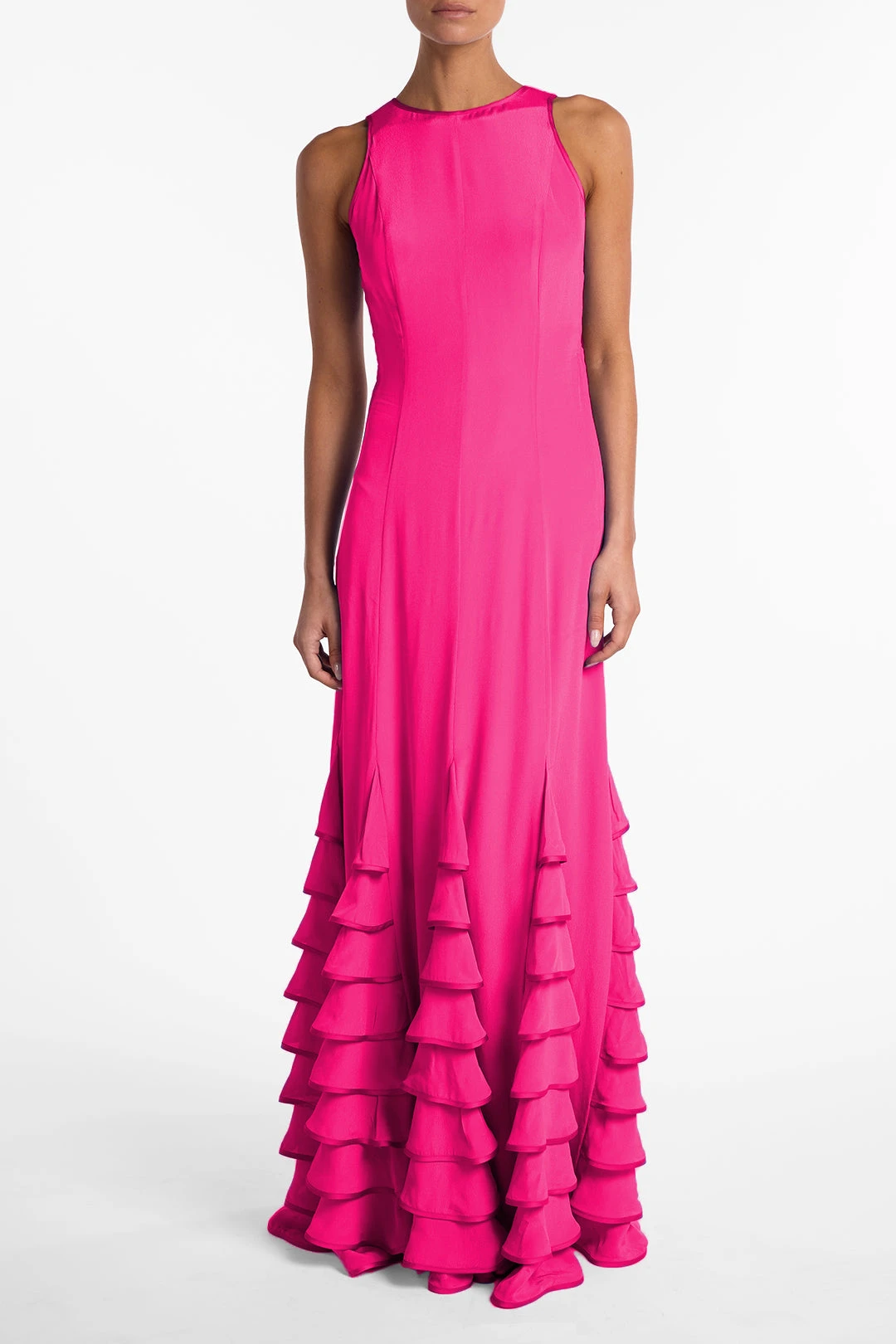 Tiered Chiffon Gown (Fuchsia)(Tiered Chiffon Gown Fuchsia) 4 Tiered Chiffon Gown (Fuchsia)(Tiered Chiffon Gown Fuchsia) - Image 3