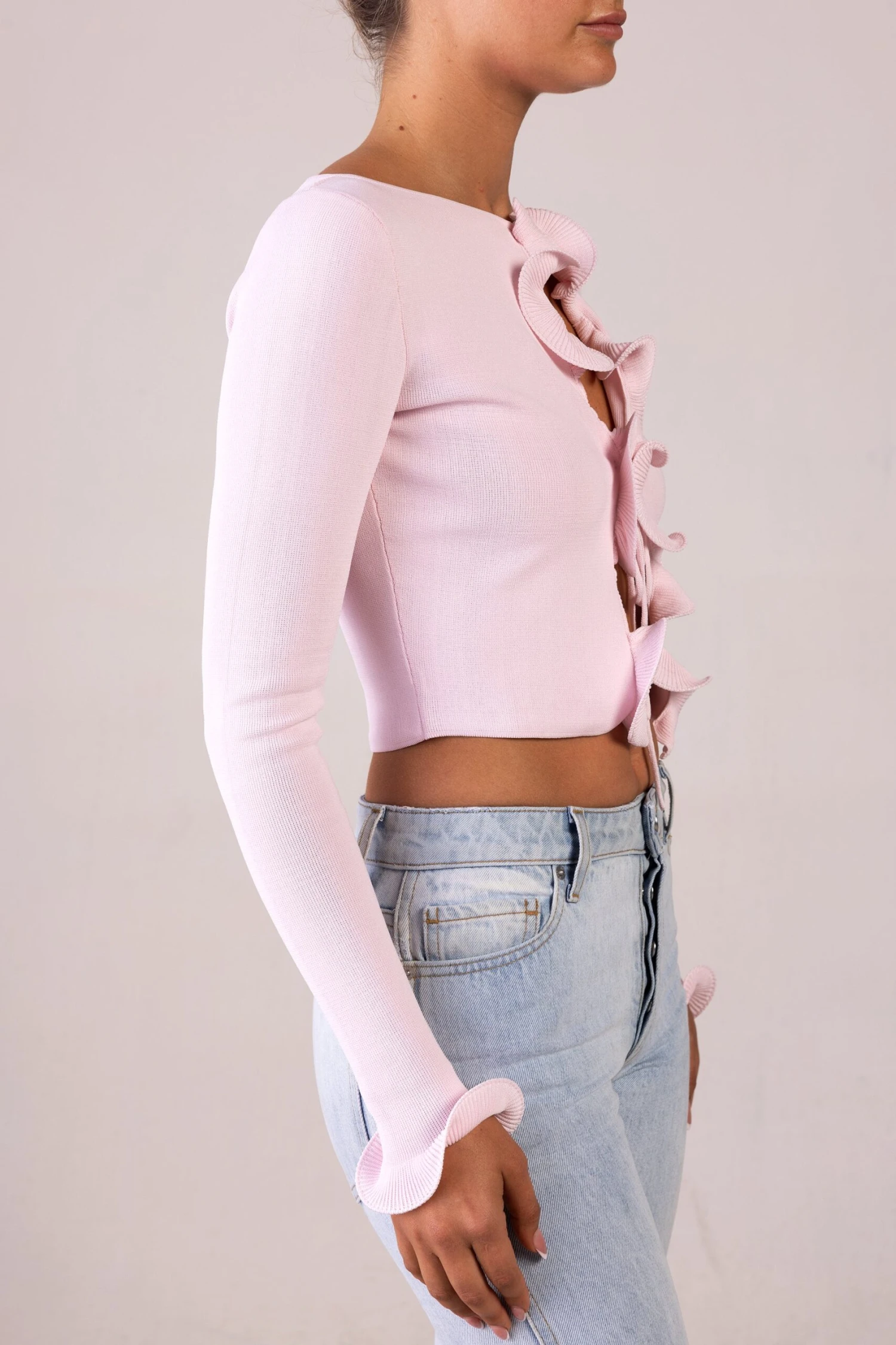 Ruffle Hem Top (Pale Pink)(Ruffle Hem Top Pale Pink) 7 Ruffle Hem Top (Pale Pink)(Ruffle Hem Top Pale Pink) - Image 5