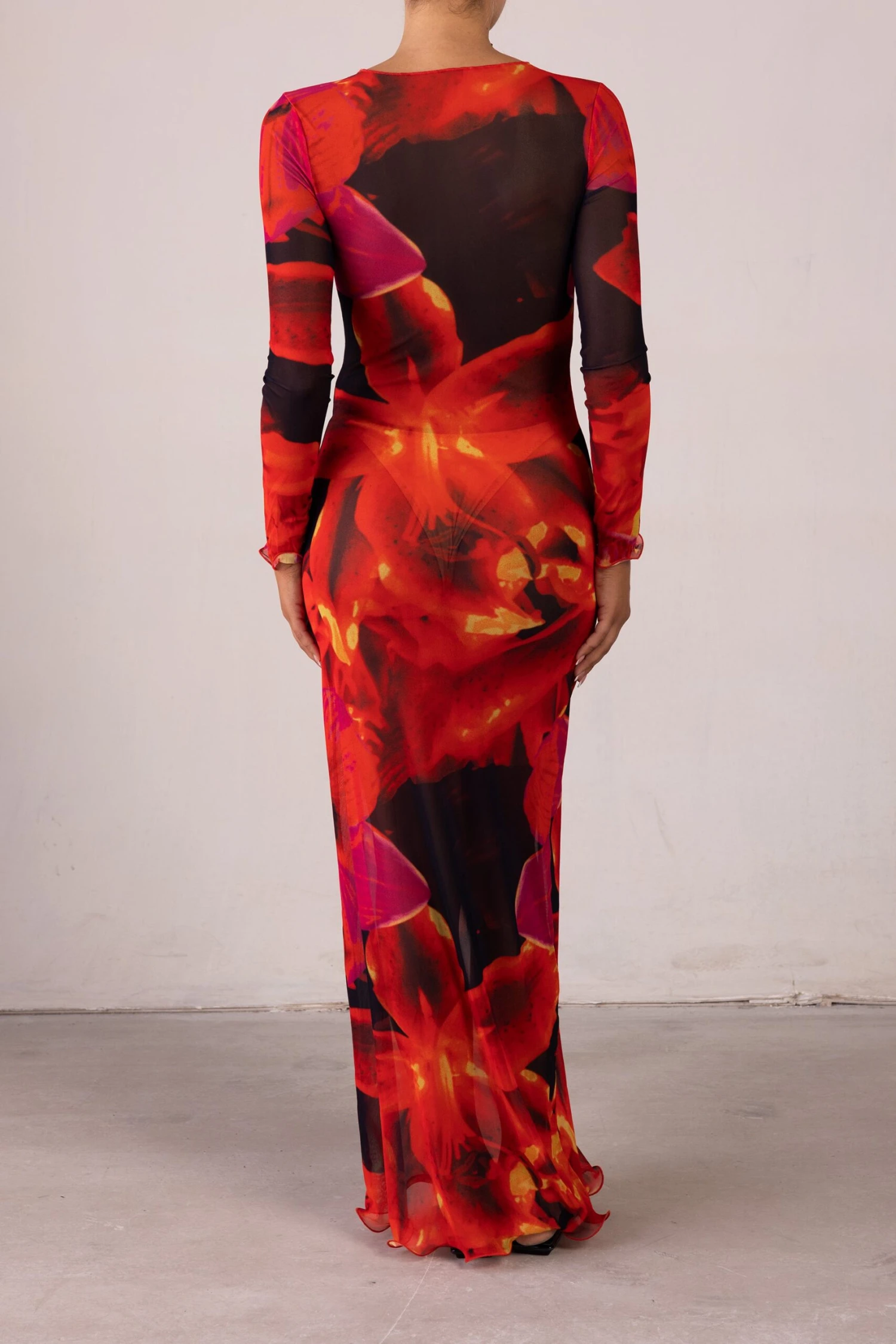 Mesh Maxi Dress (Red Tropical)(Mesh Maxi Dress Red Tropical) 8 Mesh Maxi Dress (Red Tropical)(Mesh Maxi Dress Red Tropical) - Image 6