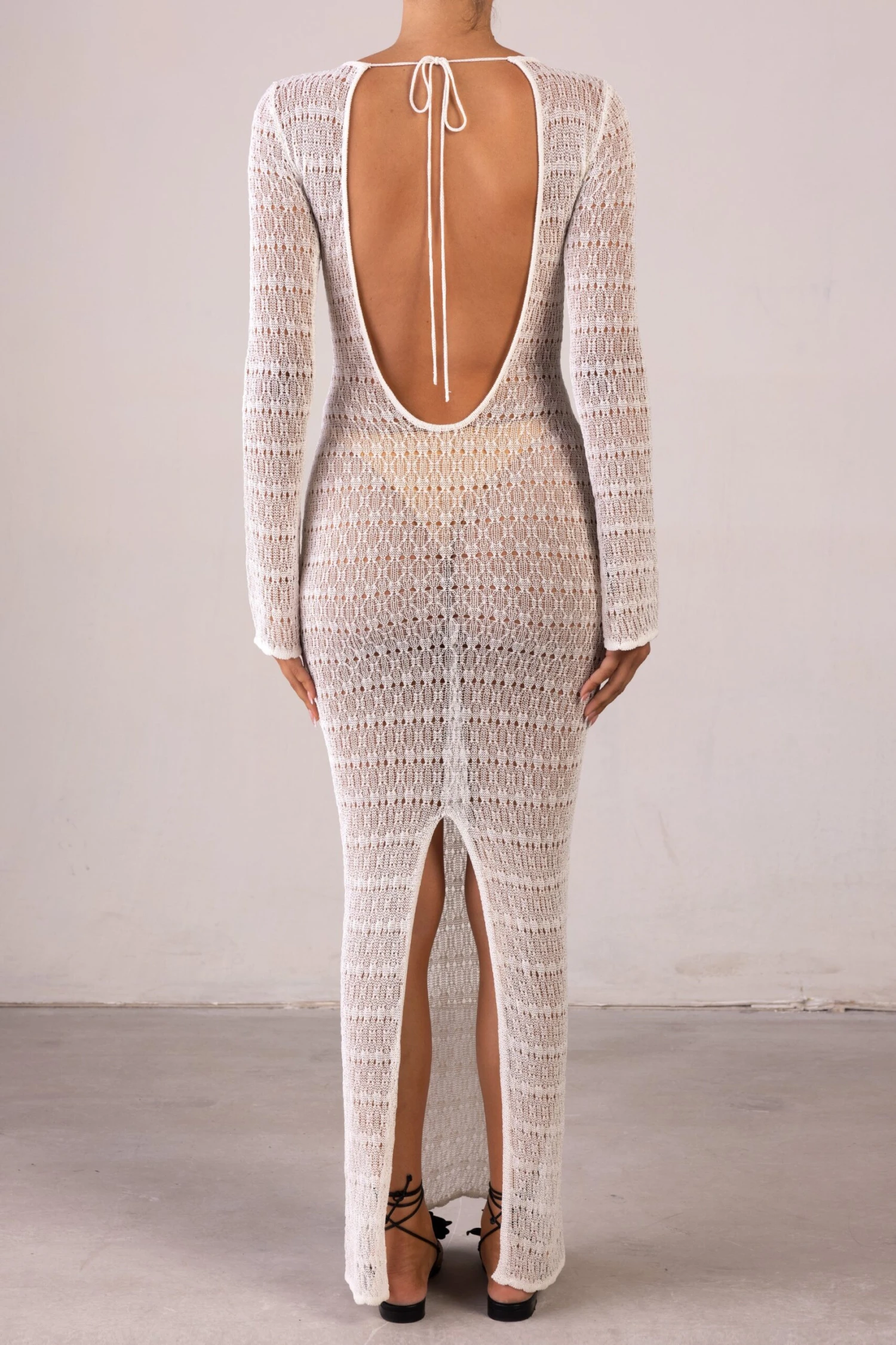 Keyhole Crochet Dress (Cream/Black)(Keyhole Crochet Dress Cream Black) 7 Keyhole Crochet Dress (Cream/Black)(Keyhole Crochet Dress Cream Black) - Image 5