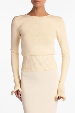 Ruffle Hem Sweater (Cream)(Ruffle Hem Sweater Cream) 12 Ruffle Hem Sweater (Cream)(Ruffle Hem Sweater Cream) -SAME FAHION STORE RuffleTop 7