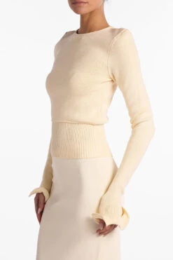 Ruffle Hem Sweater (Cream)(Ruffle Hem Sweater Cream) 13 Ruffle Hem Sweater (Cream)(Ruffle Hem Sweater Cream) -SAME FAHION STORE RuffleTop 8