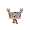Ruffle Bandeau Top (leopard/ribbed Blush)(Mini Me Top Leopard Ribbed Blush) -SAME FAHION STORE SU 5.2.1