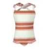 Ruffle One Piece (cream Camel Blush Stripe/blush)(Mini Me One Piece Cream Camel Blush Stripe Ribbed Blush) 1 Ruffle One Piece (cream Camel Blush Stripe/blush)(Mini Me One Piece Cream Camel Blush Stripe Ribbed Blush) -SAME FAHION STORE SU 7.1.1