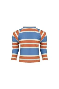 Unisex Rashguard (camel Cream Slate Stripe)(Unisex Rashguard Camel Cream Slate Stripe)