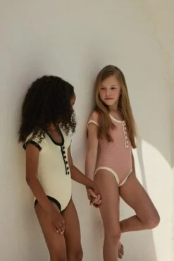 Gracie One Piece (ribbed Cream/black)(Gracie One Piece Ribbed Cream Black) -SAME FAHION STORE Same1324