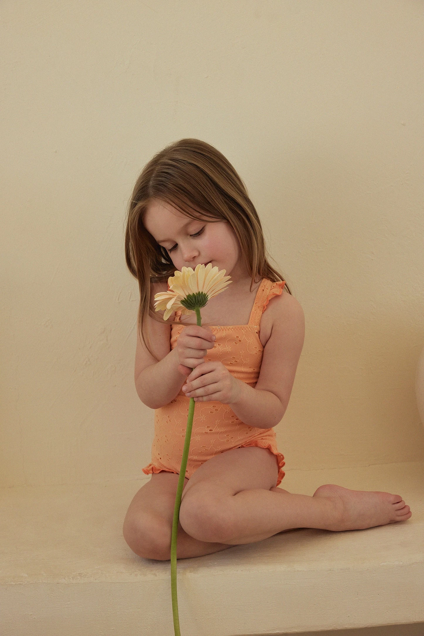 Ruffle One Piece (peach Eyelet)(Ruffle One Piece Peach Eyelet) 4 Ruffle One Piece (peach Eyelet)(Ruffle One Piece Peach Eyelet) - Image 2