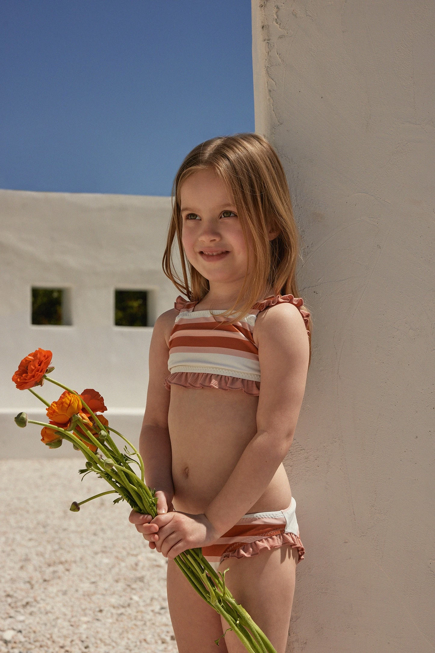 Ruffle Brief Bottom (cream Camel Blush Stripe/blush)(Mini Me Bottom Cream Camel Blush Stripe Ribbed Blush) 4 Ruffle Brief Bottom (cream Camel Blush Stripe/blush)(Mini Me Bottom Cream Camel Blush Stripe Ribbed Blush) - Image 2