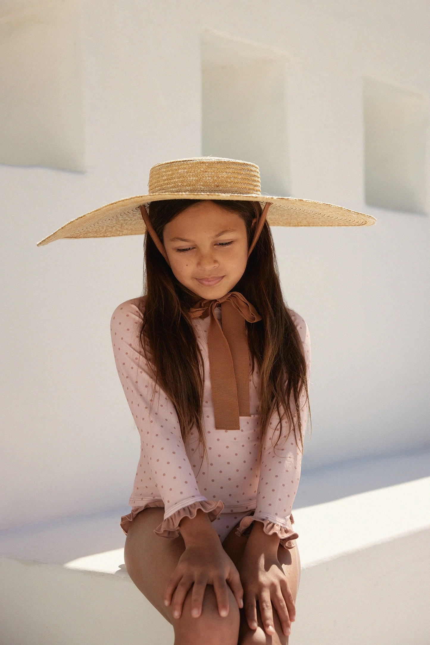 Ruffle Rashguard (blush Camel Polka Dot/camel)(Ruffle Rashguard Blush Camel Polka Dot Camel) 4 Ruffle Rashguard (blush Camel Polka Dot/camel)(Ruffle Rashguard Blush Camel Polka Dot Camel) - Image 2