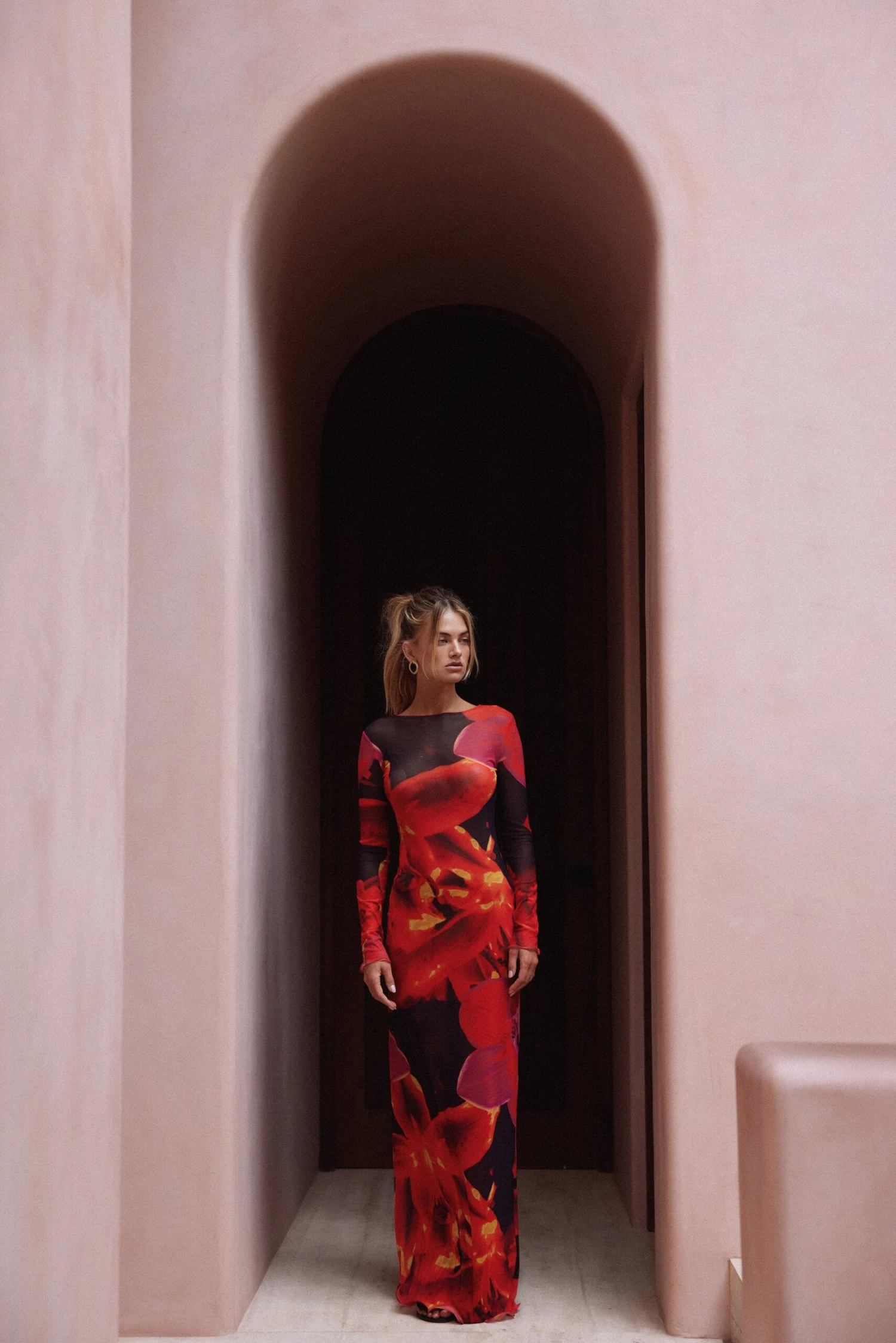 Mesh Maxi Dress (Red Tropical)(Mesh Maxi Dress Red Tropical) 4 Mesh Maxi Dress (Red Tropical)(Mesh Maxi Dress Red Tropical) - Image 2