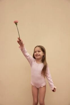 Ruffle Rashguard One Piece (pink Daisy)(Ruffle Rashguard One Piece Pink Daisy) -SAME FAHION STORE Samesies365