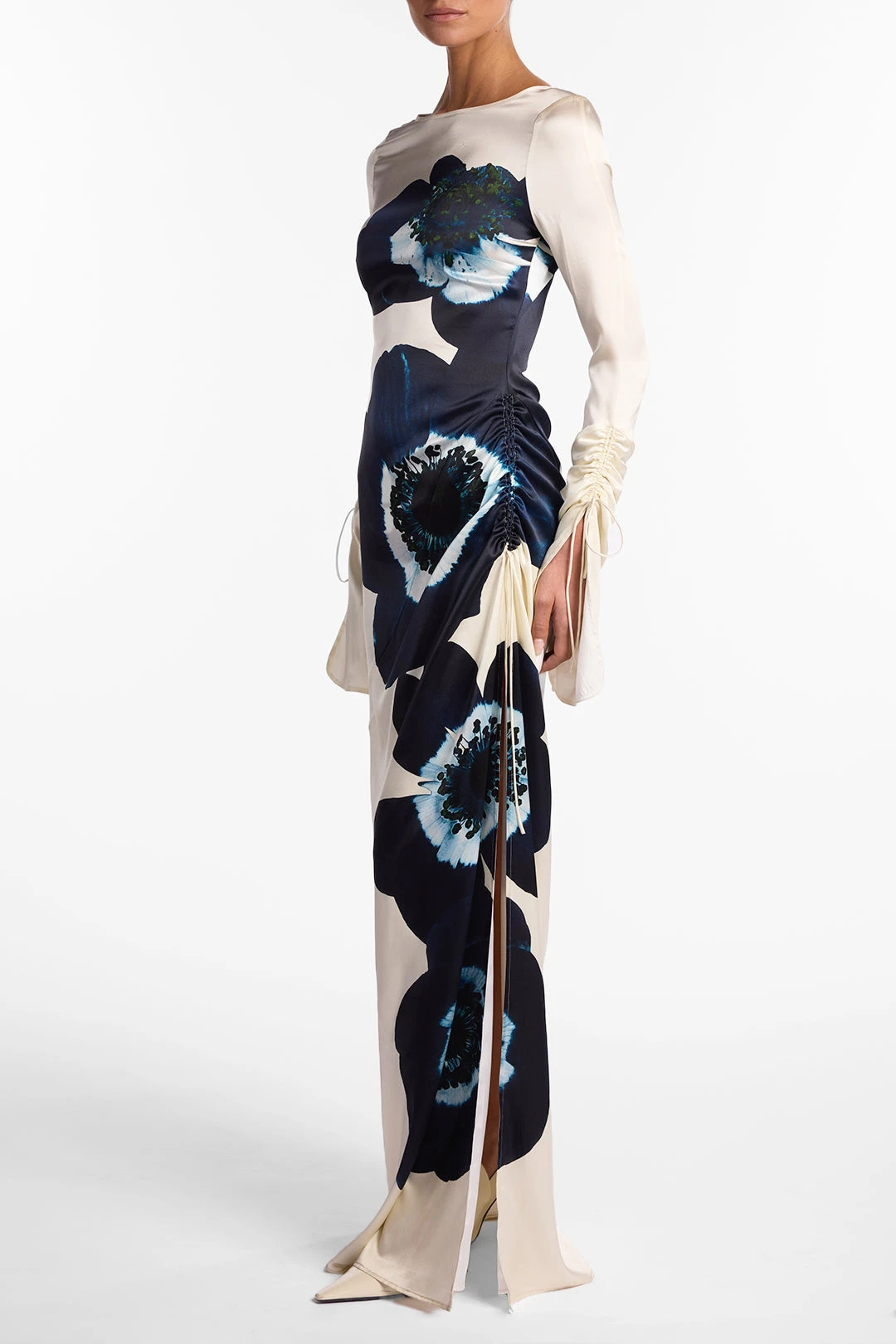 Silk Floral Gown (Cream/Navy)(Silk Floral Gown Cream Navy) 6 Silk Floral Gown (Cream/Navy)(Silk Floral Gown Cream Navy) - Image 4