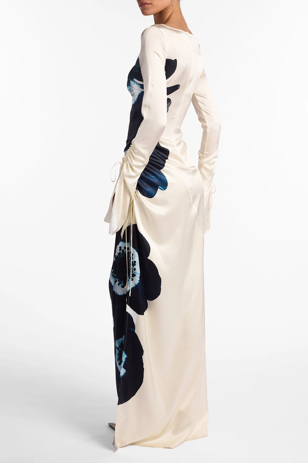 Silk Floral Gown (Cream/Navy)(Silk Floral Gown Cream Navy) 7 Silk Floral Gown (Cream/Navy)(Silk Floral Gown Cream Navy) - Image 5