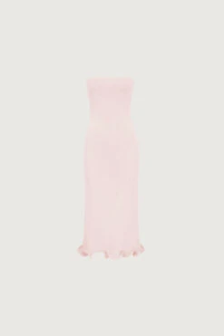 Ruffle Hem Strapless Dress (Pale Pink)(Ruffle Hem Strapless Dress Pale Pink)