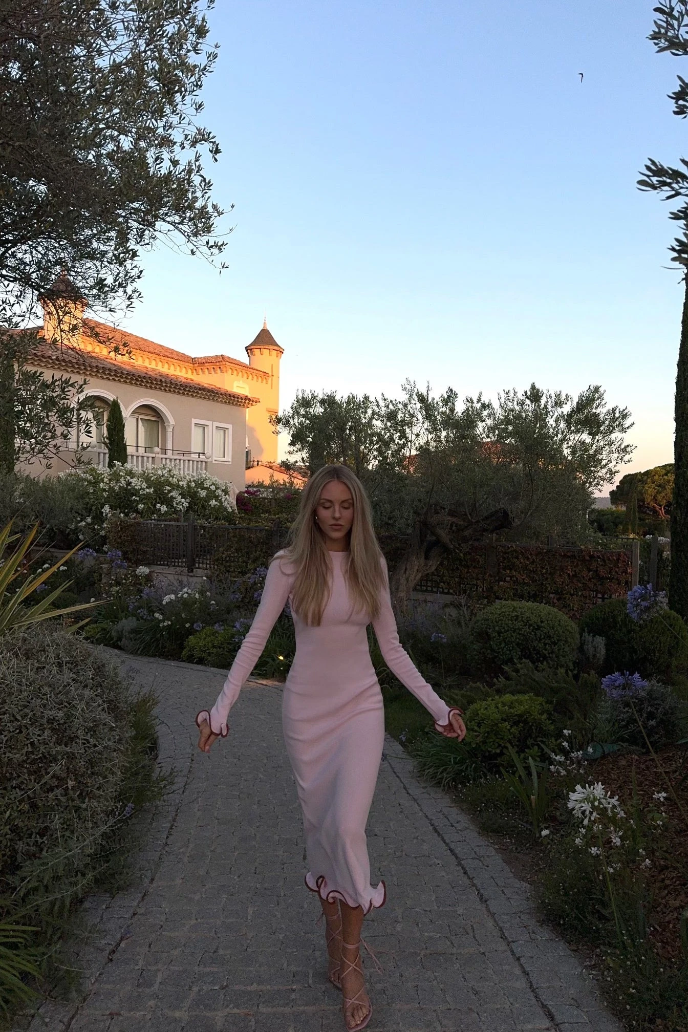 Ruffle Hem Midi Dress (Baby Pink)(Ruffle Hem Midi Dress Baby Pink) 4 Ruffle Hem Midi Dress (Baby Pink)(Ruffle Hem Midi Dress Baby Pink) - Image 2