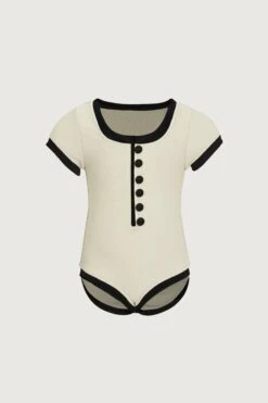 Gracie One Piece (ribbed Cream/black)(Gracie One Piece Ribbed Cream Black)