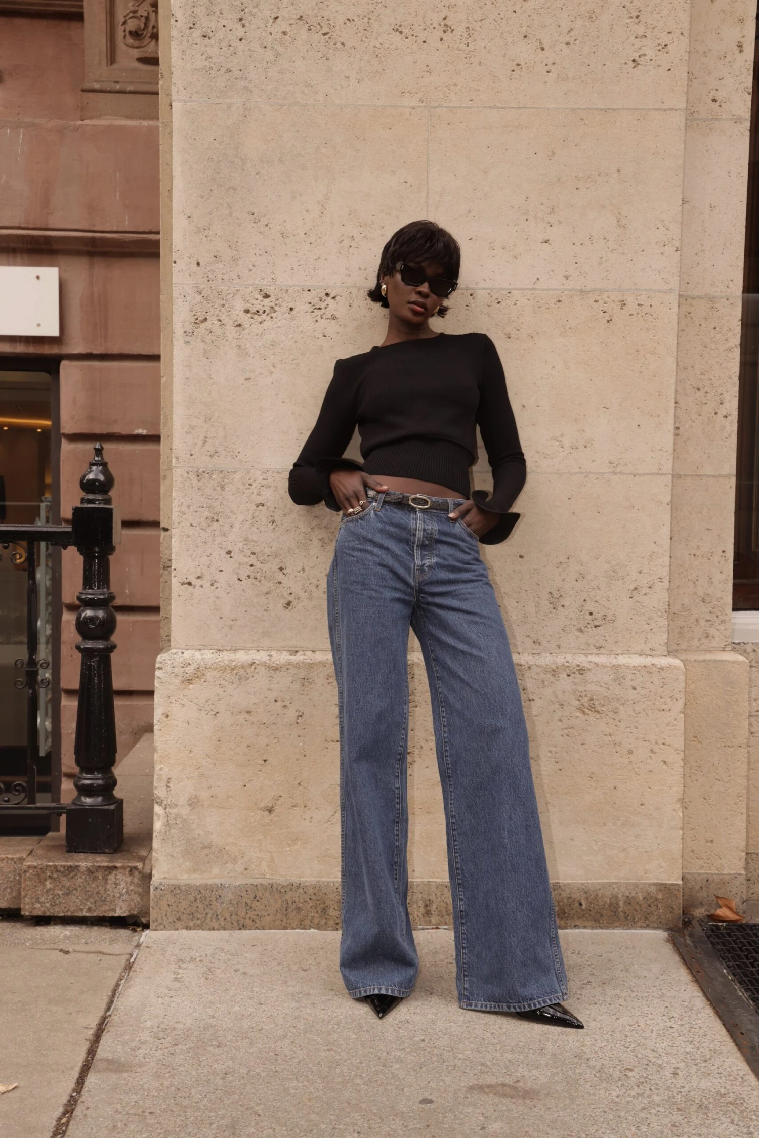 Ruffle Hem Sweater (Black)(Ruffle Hem Sweater Black) 4 Ruffle Hem Sweater (Black)(Ruffle Hem Sweater Black) - Image 2