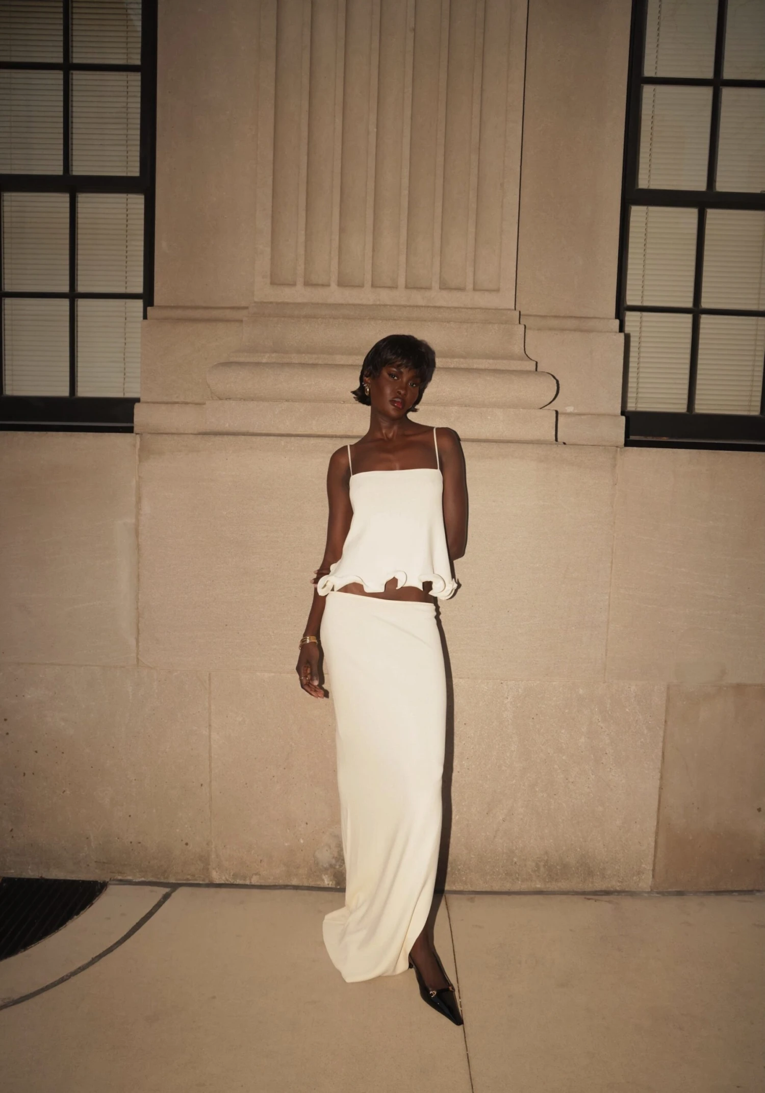 Ruffle Hem Tank Top (Cream)(Ruffle Hem Tank Top Cream) 4 Ruffle Hem Tank Top (Cream)(Ruffle Hem Tank Top Cream) - Image 2